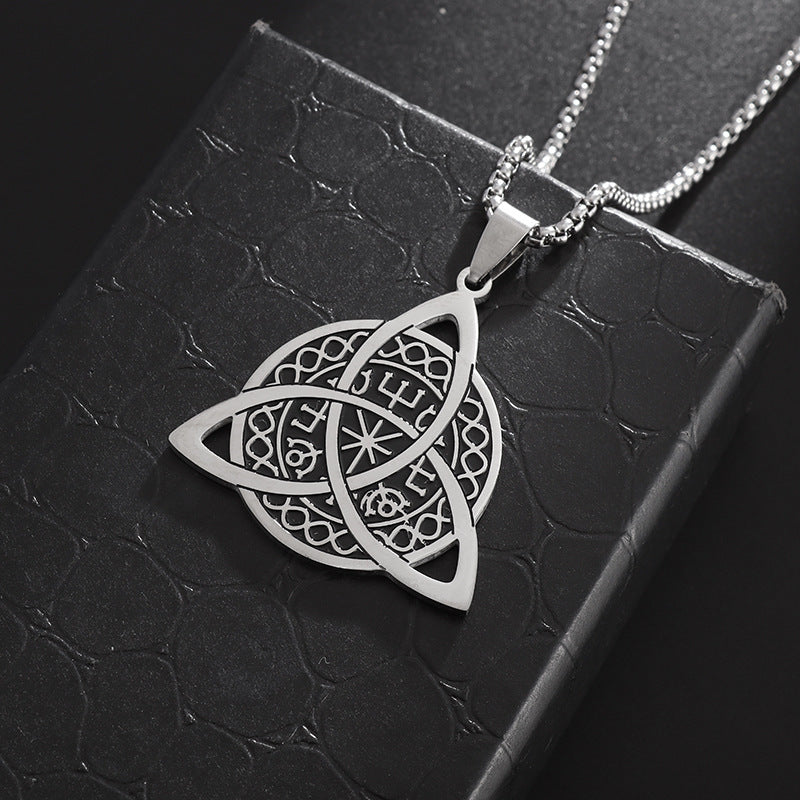 Viking Compass Stainless Steel Necklace