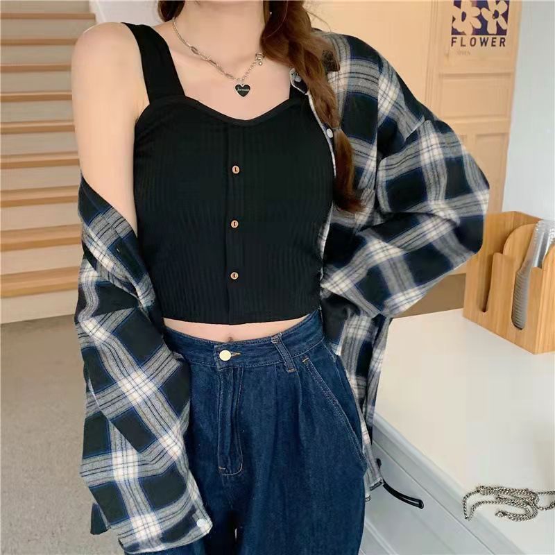 Button Camisole Short Top
