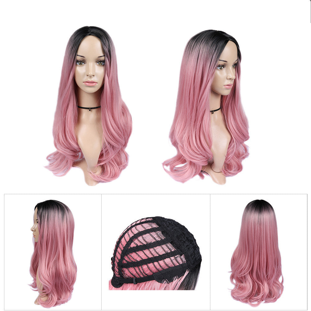 Blonde Ombre Black Root Curly Hair Wigs