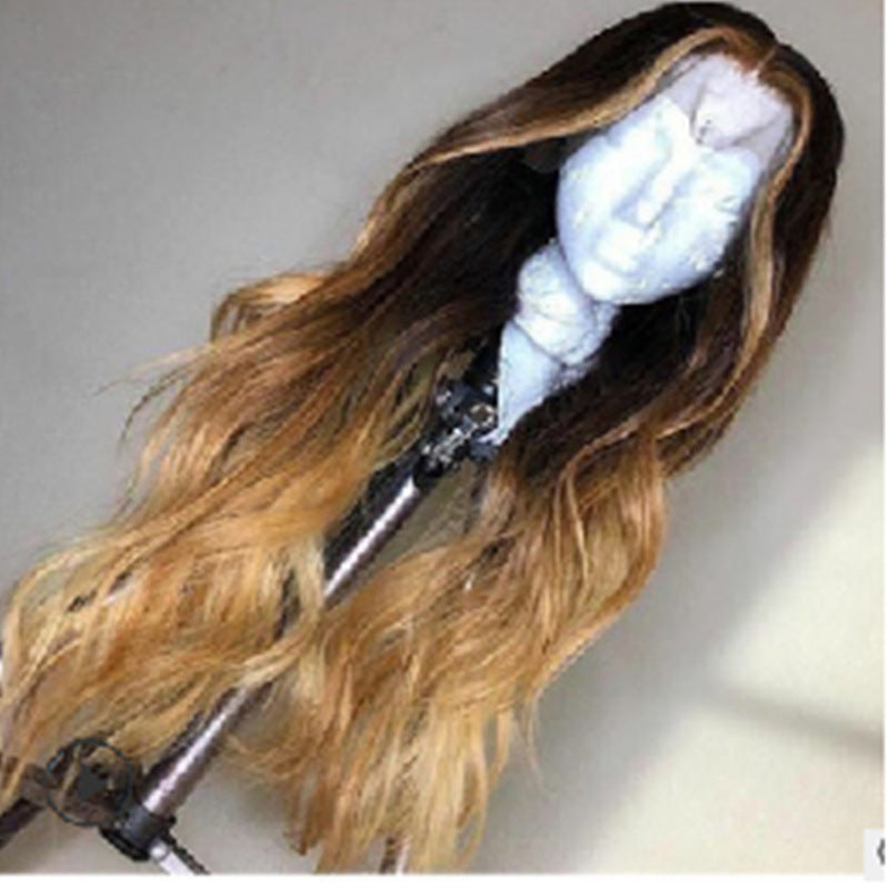 Mid-length Brown Gradient Human Hair Wigs