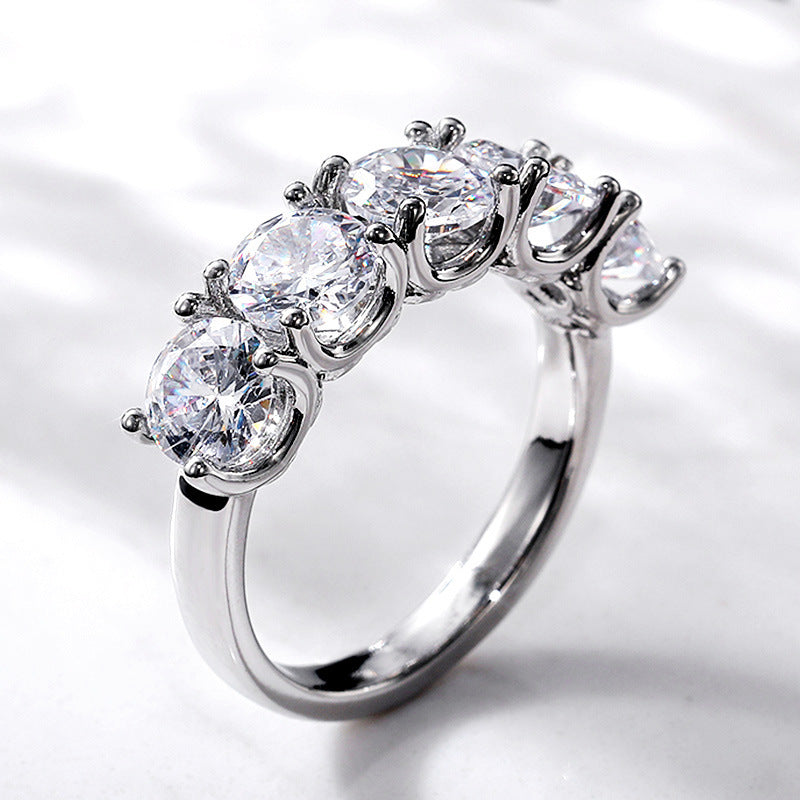 Round Diamond Zircon Ring
