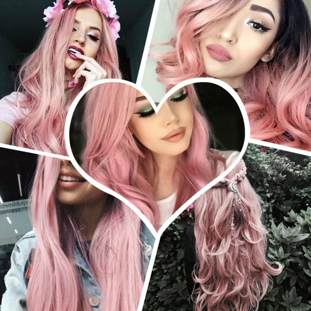 Blonde Ombre Black Root Curly Hair Wigs