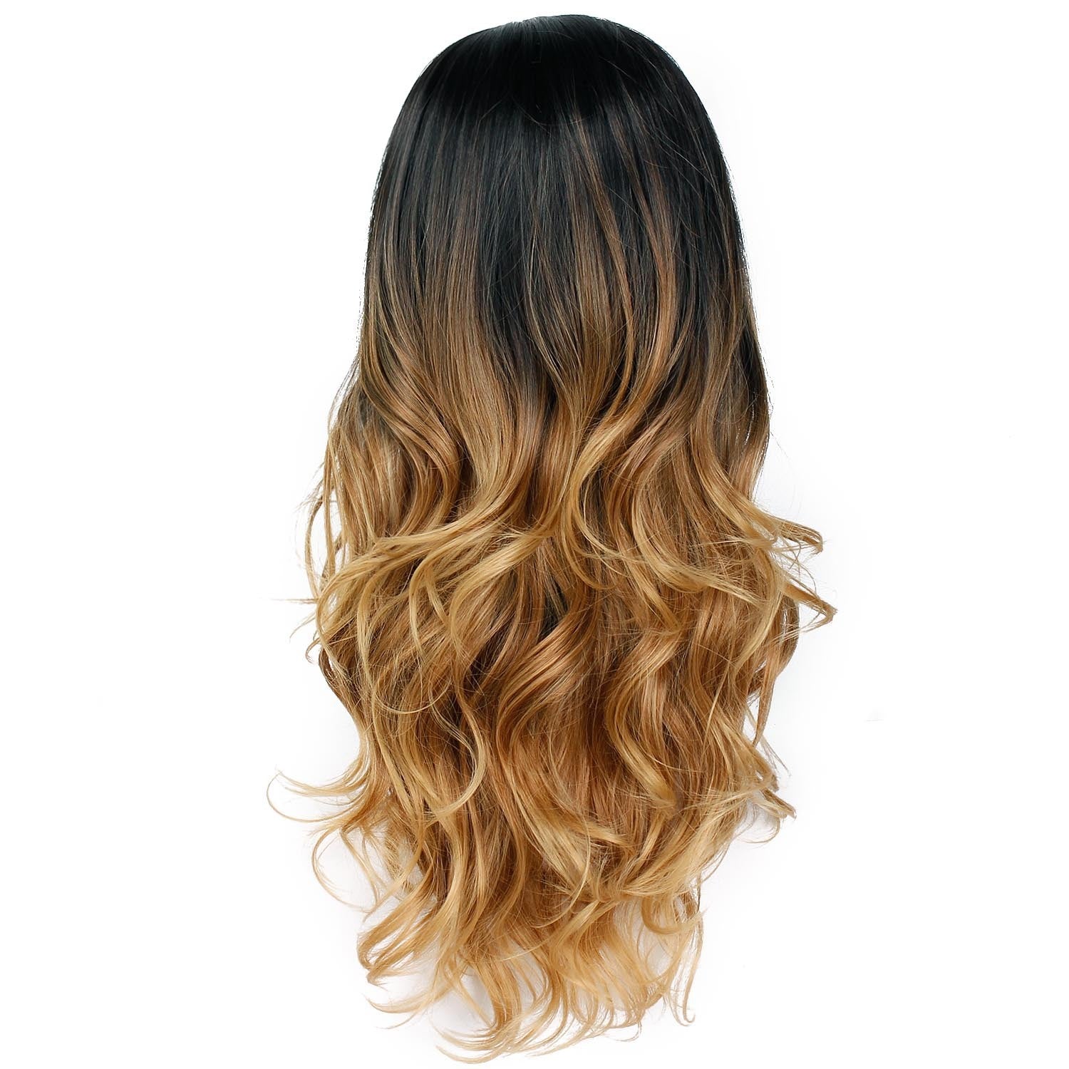 Black Gradient Gold Human Hair Wigs