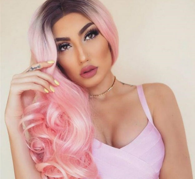 Black Gradient Wine Red Human Hair Wigs