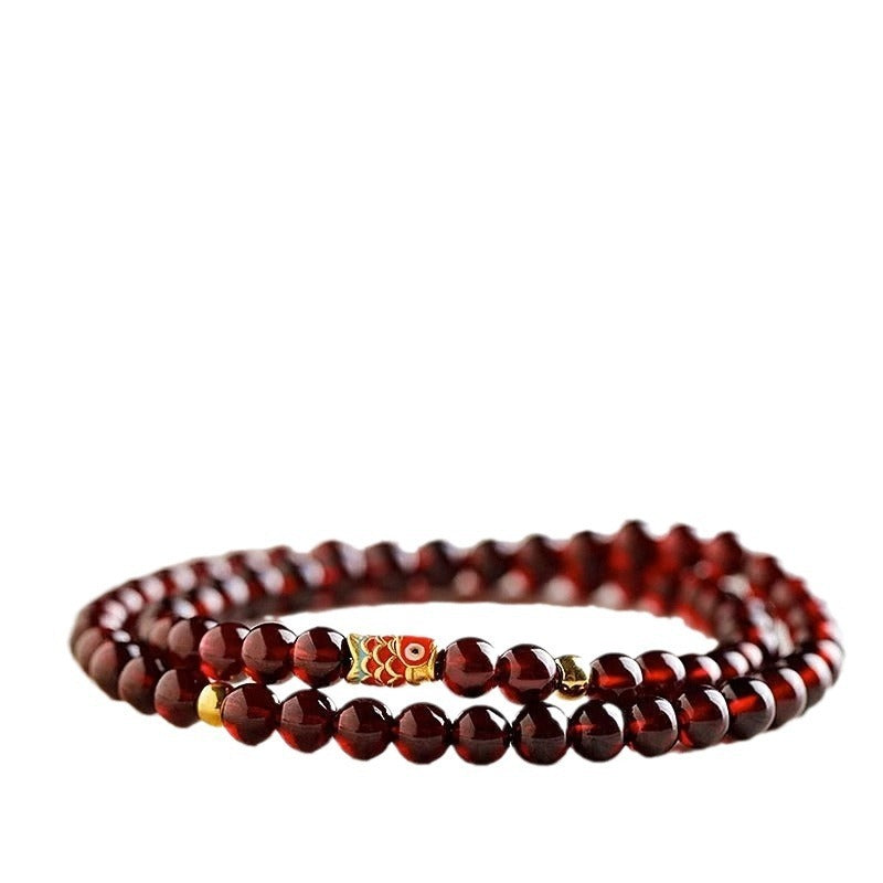 Retro Wine Red Garnet Bracelet