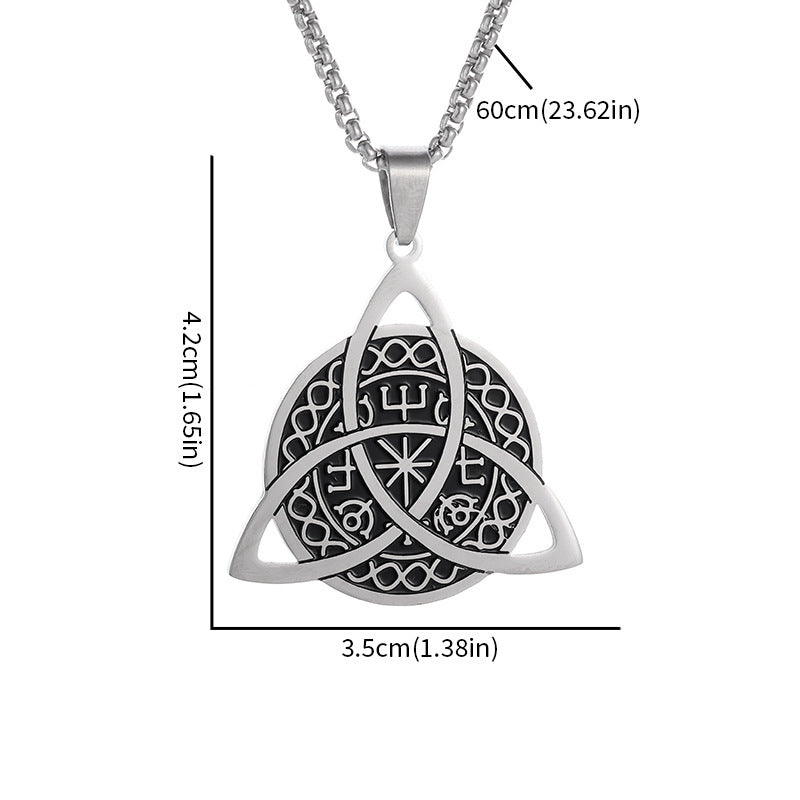 Viking Compass Stainless Steel Necklace