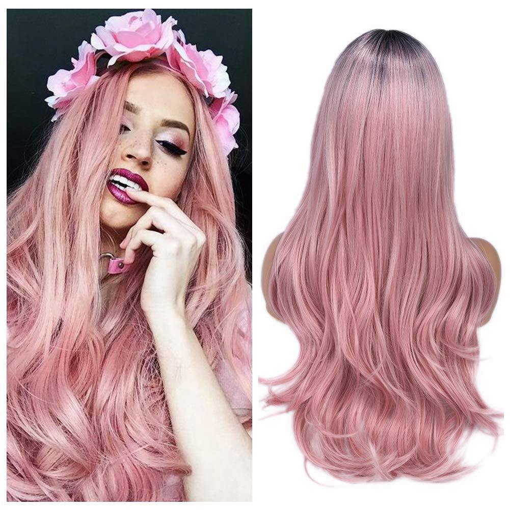 Blonde Ombre Black Root Curly Hair Wigs