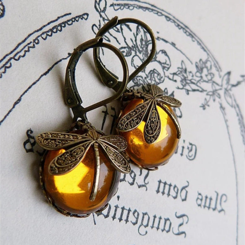 Hanging Vintage Dragonfly Earring