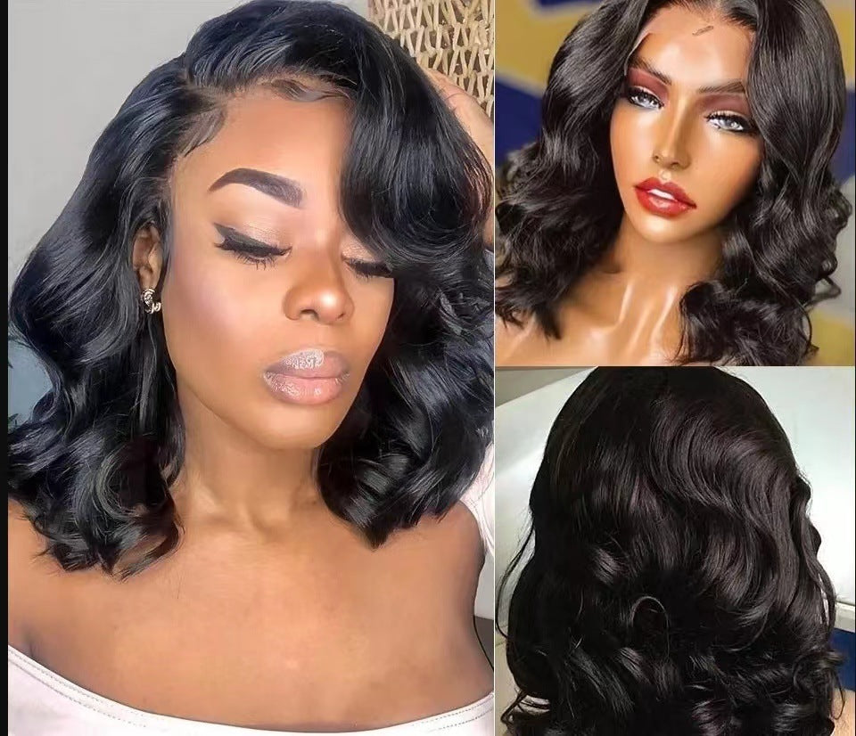 Black Split Curly Hair Synthetic Wigs