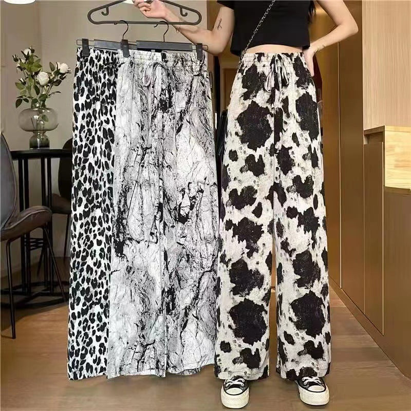 Ice Silk Ink Painting Wide-leg Pants