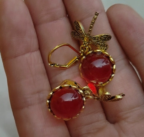 Hanging Vintage Dragonfly Earring