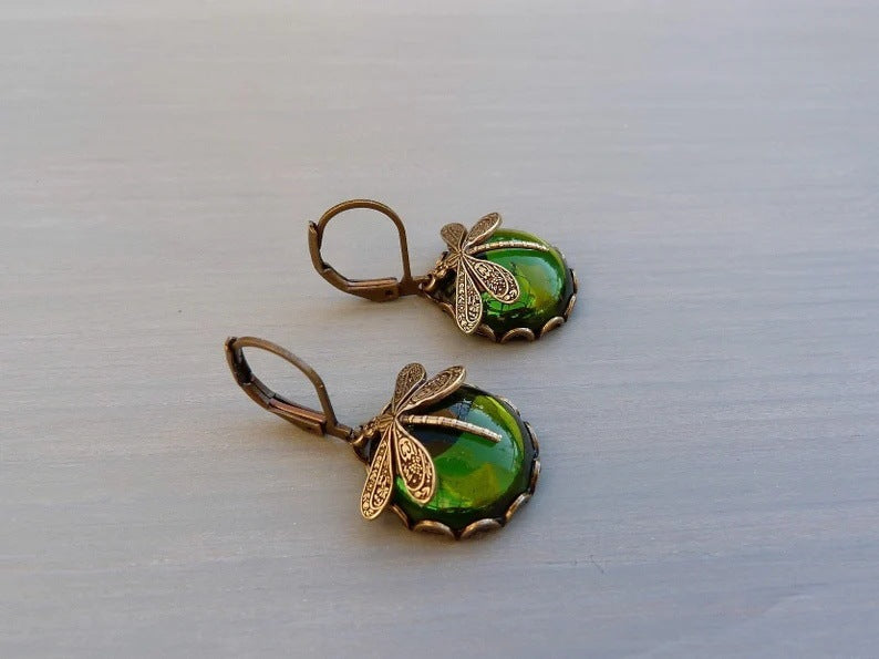 Hanging Vintage Dragonfly Earring