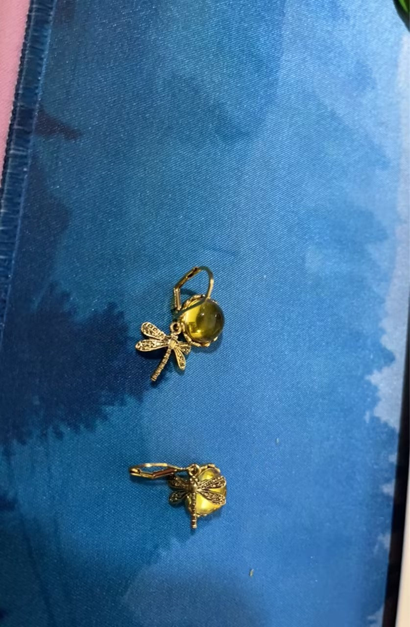 Hanging Vintage Dragonfly Earring