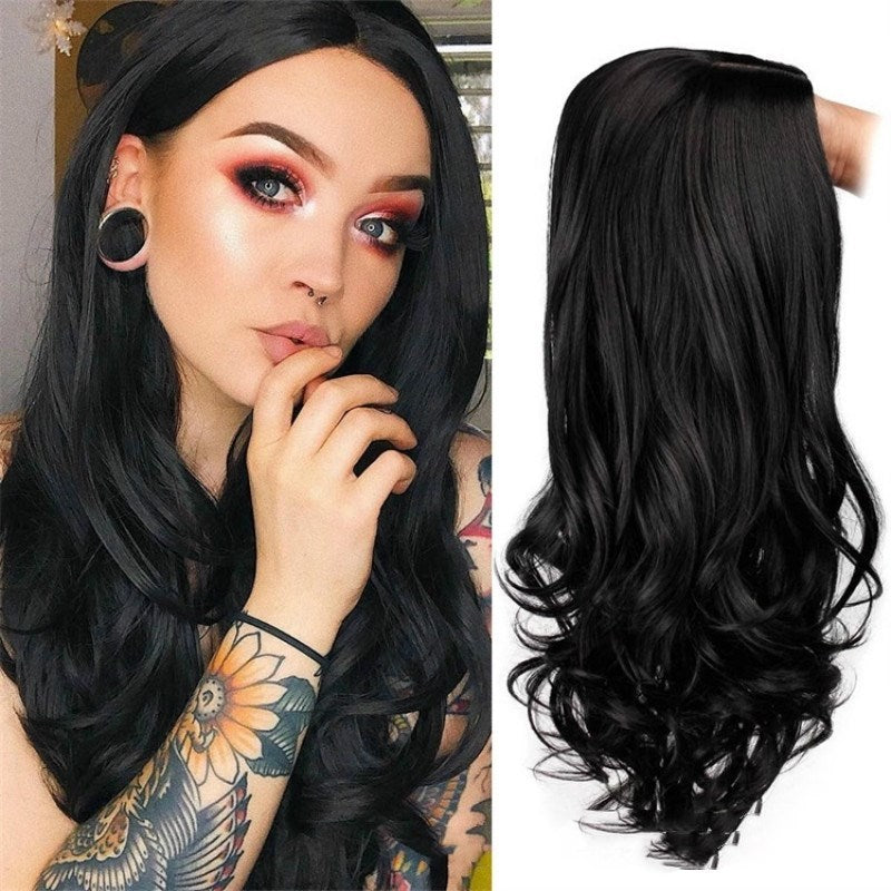 Black Gradient Wine Red Human Hair Wigs