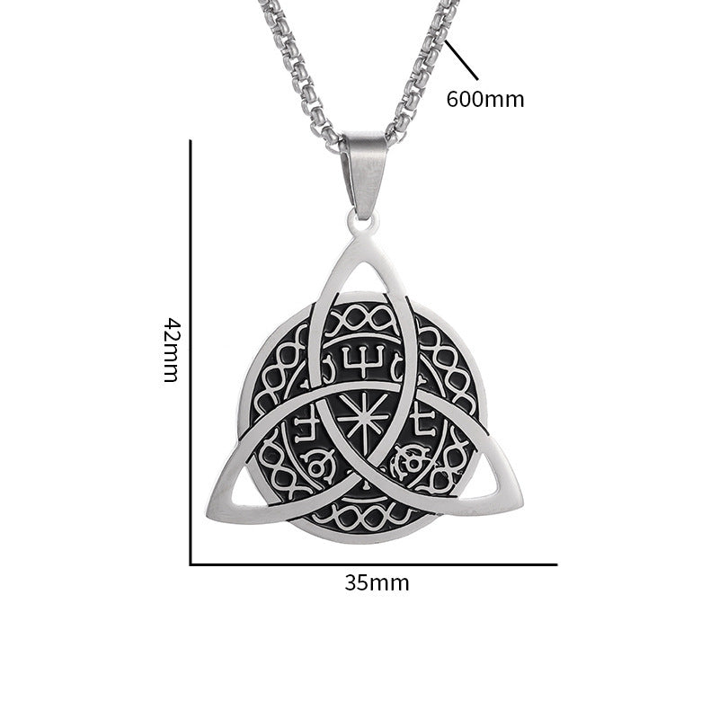 Viking Compass Stainless Steel Necklace