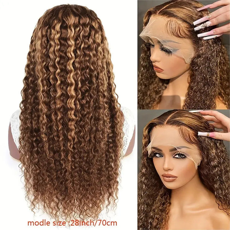 Medium Brown Mixed Curly Hair Wigs