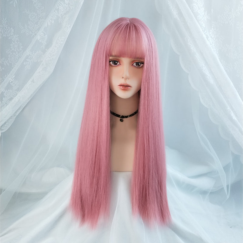 Long Straight Air Bangs Human Hair Wigs