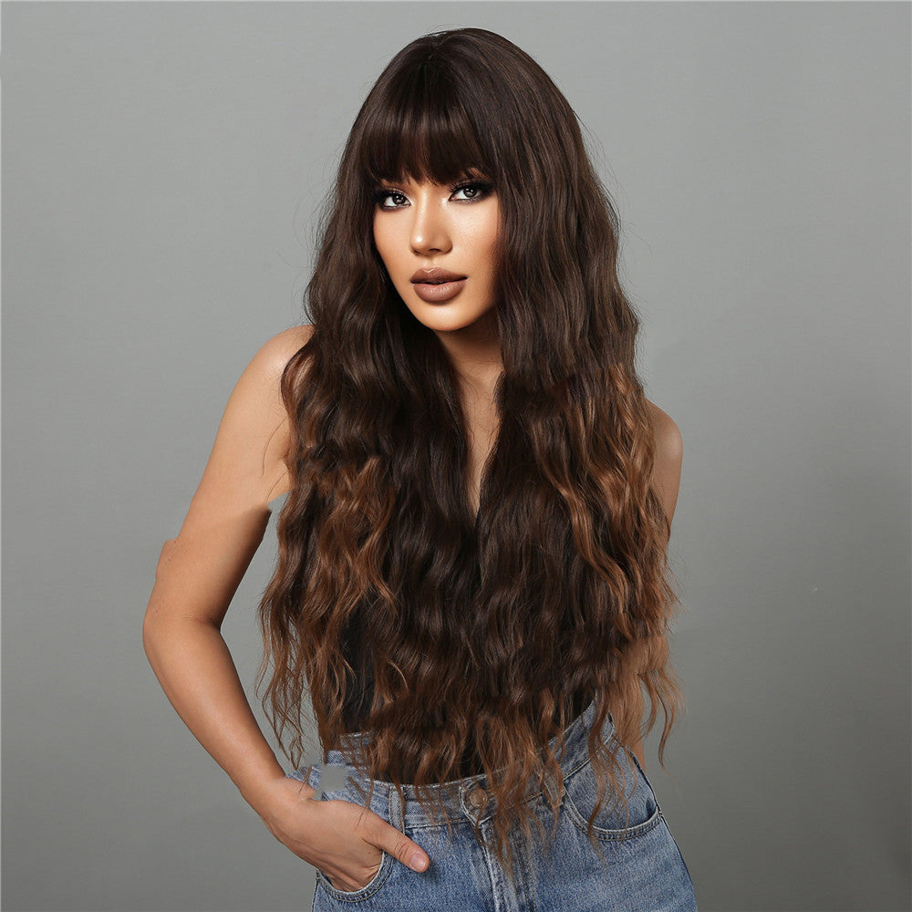Dark Brown Dyed Curly Hair Wigs