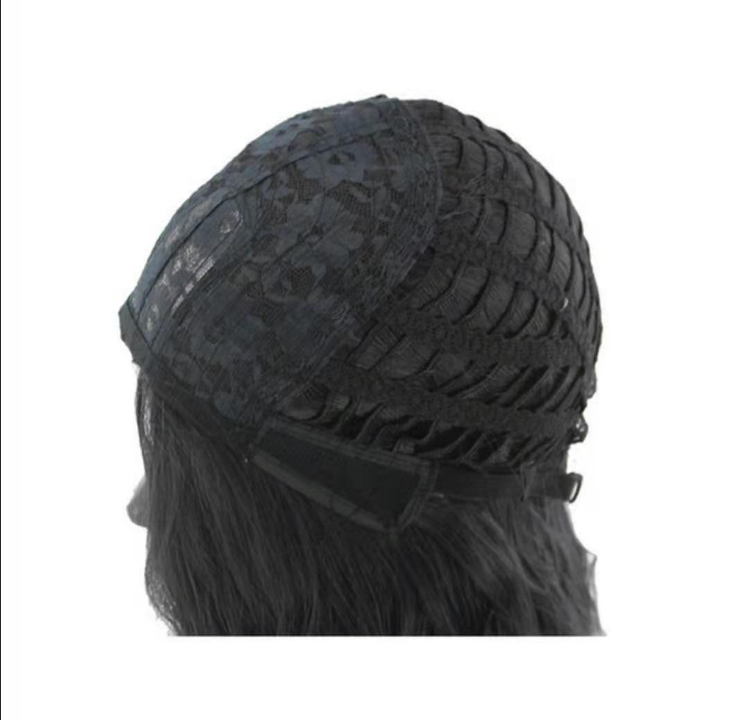Black Mid-Length lHuman Hair Wigs
