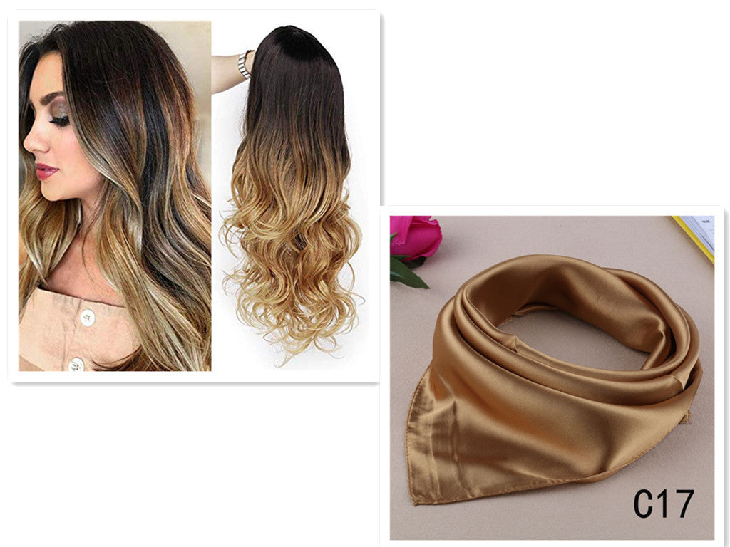 Black Gradient Gold Human Hair Wigs
