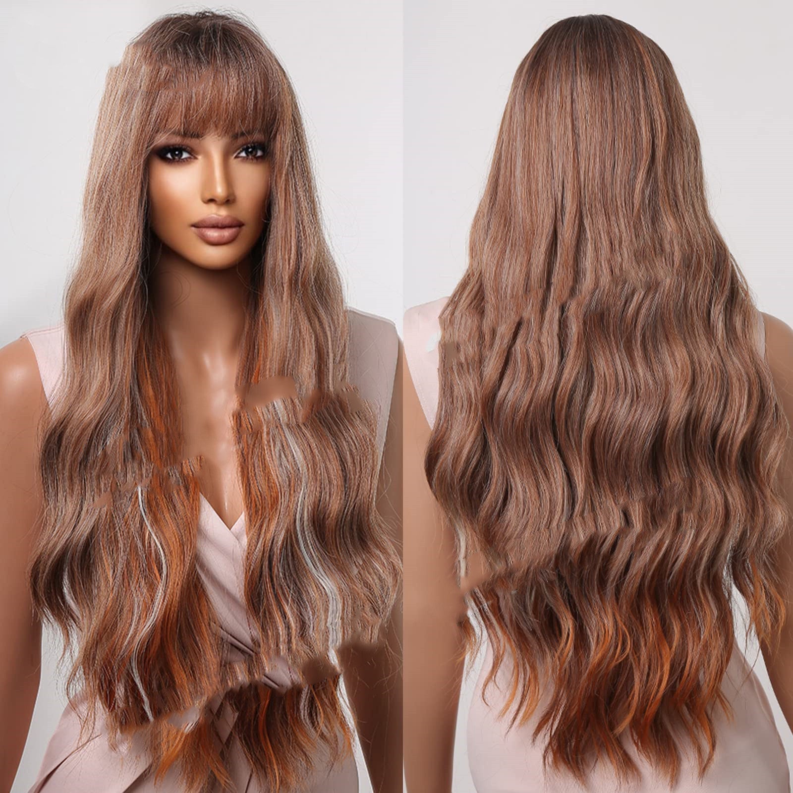 Dark Brown Dyed Curly Hair Wigs