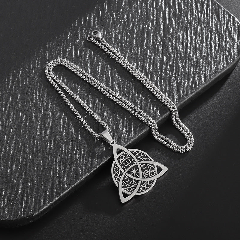 Viking Compass Stainless Steel Necklace