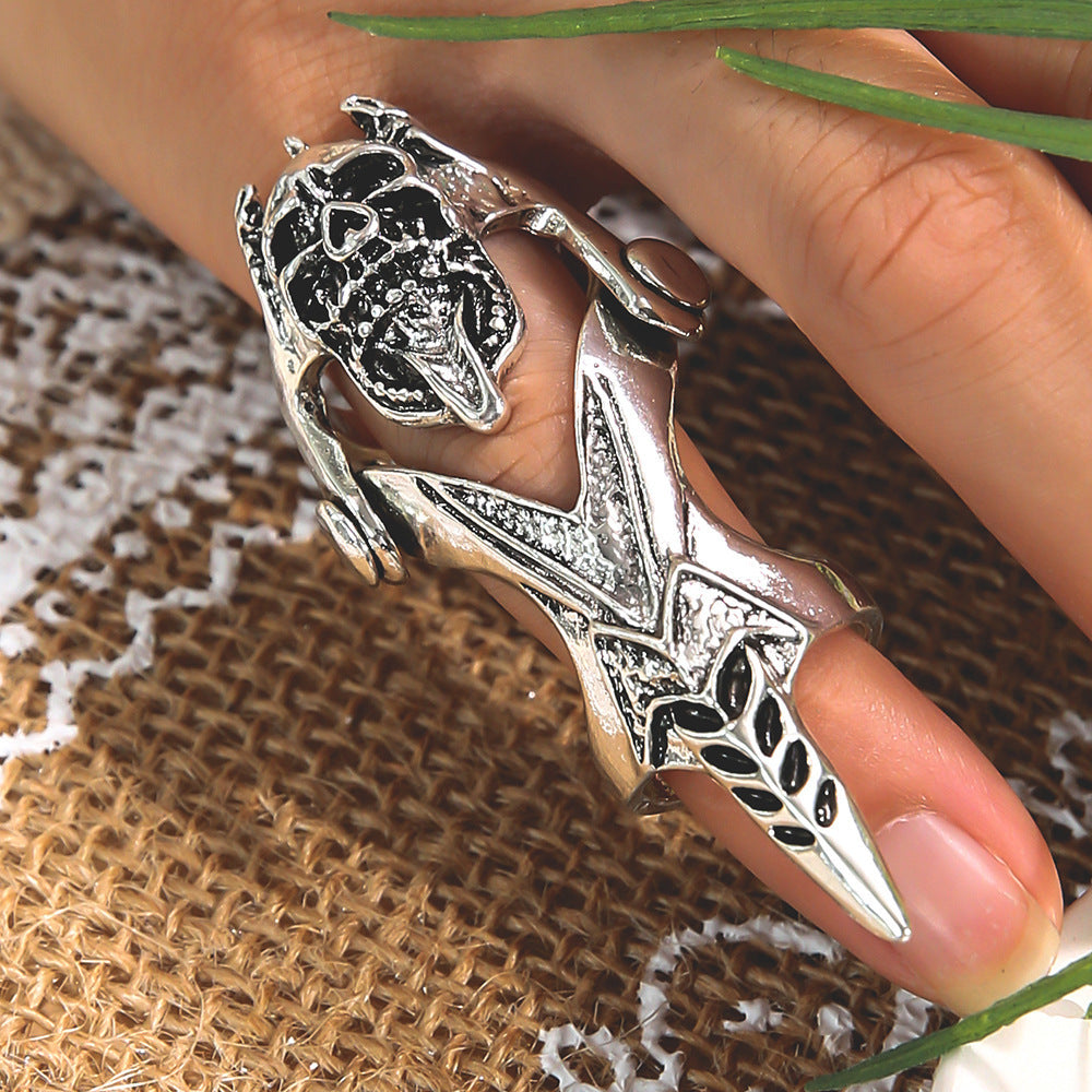 Punk Zircon Skull Knuckle Rings
