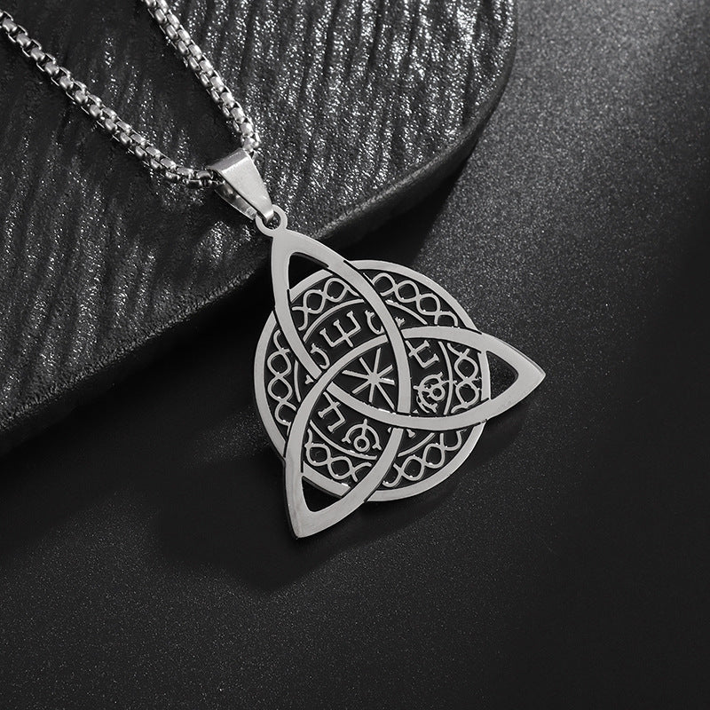Viking Compass Stainless Steel Necklace