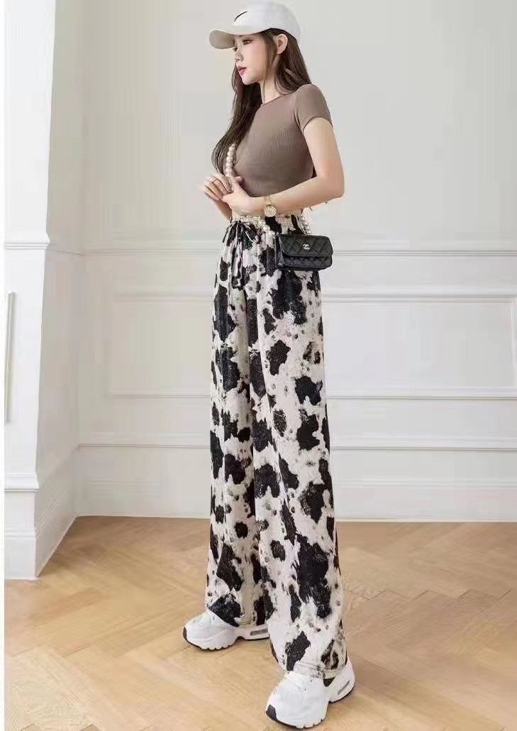 Ice Silk Ink Painting Wide-leg Pants