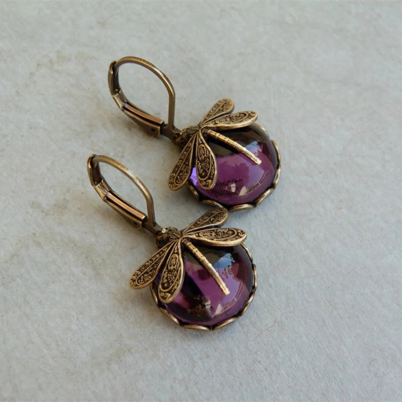Hanging Vintage Dragonfly Earring