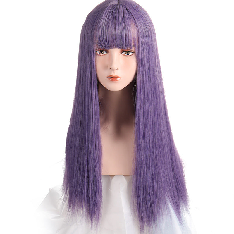 Long Straight Air Bangs Human Hair Wigs