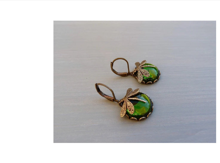 Hanging Vintage Dragonfly Earring