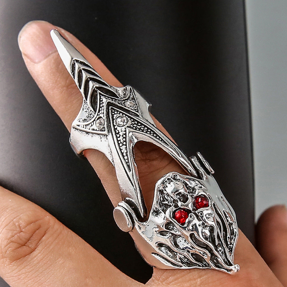 Punk Zircon Skull Knuckle Rings