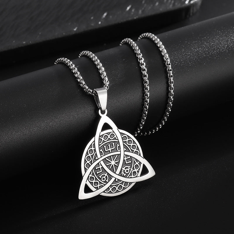 Viking Compass Stainless Steel Necklace