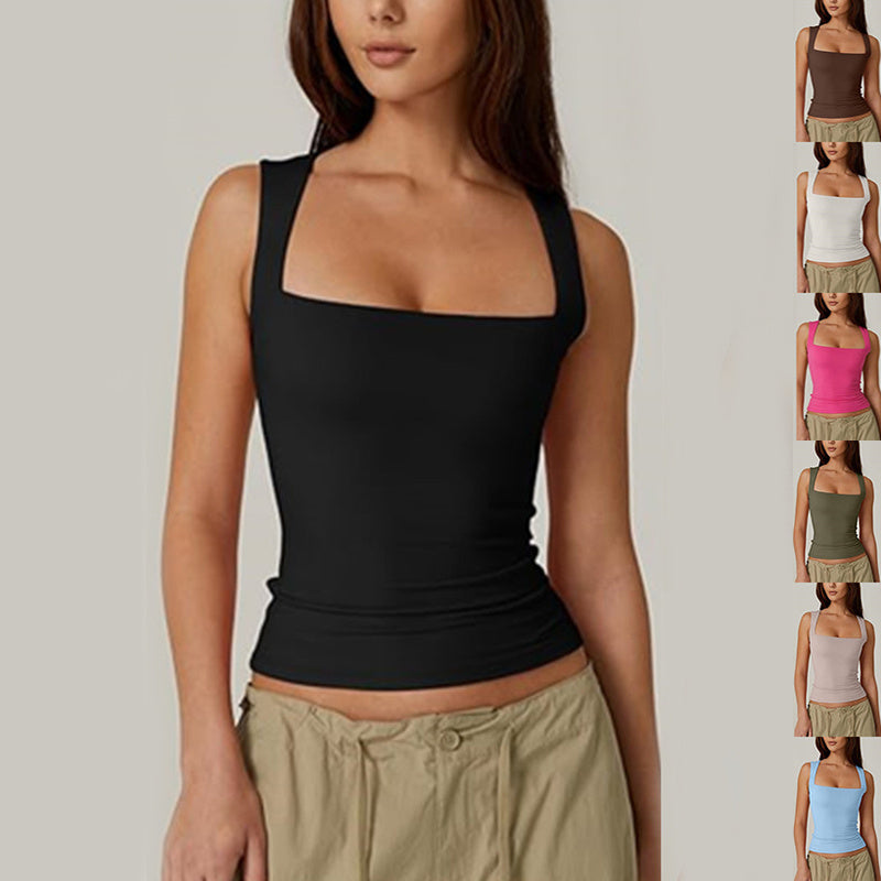 Summer Square-neck Tank Tops