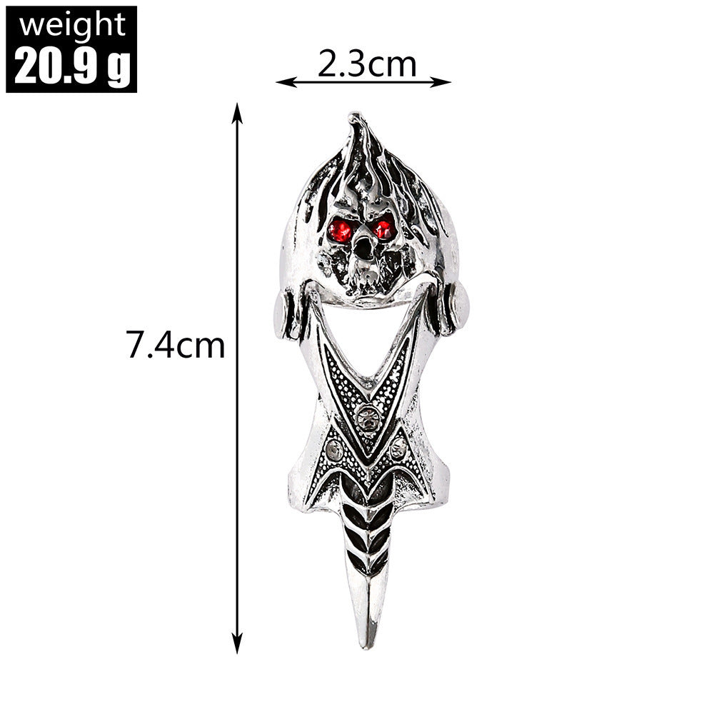 Punk Zircon Skull Knuckle Rings