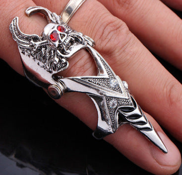 Punk Zircon Skull Knuckle Rings