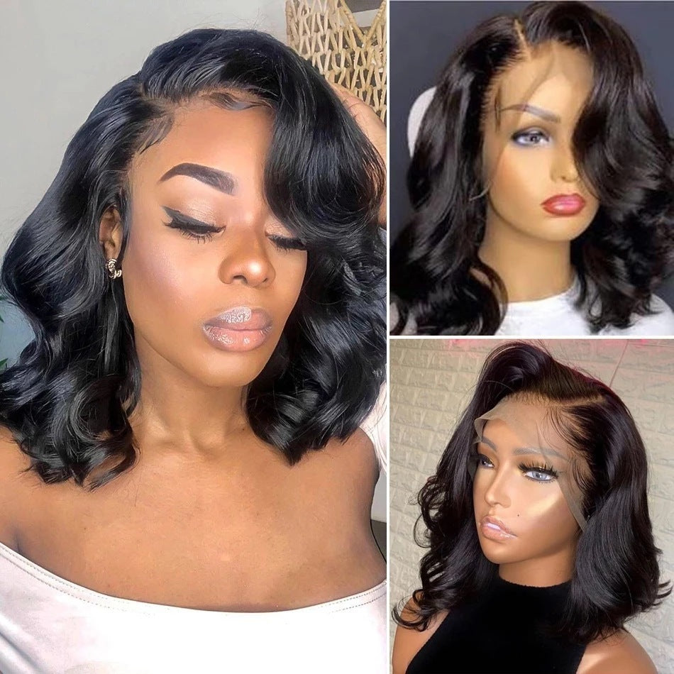 Black Split Curly Hair Synthetic Wigs
